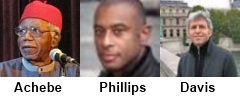 pictures of Chinua Achebe, Caryl Phillips and Lennard J. Davis