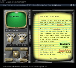 screenshot of a page of field notes, linked to it.