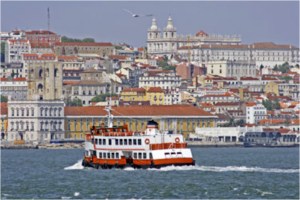 Lisbon seen from the sea.