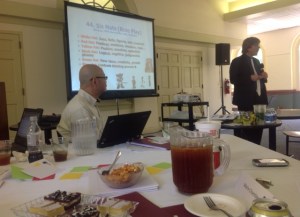 Fig.1: Curt Bonk at the Meredith Stone Soup Conference, May 15, 2013.