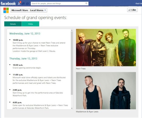 Microsoft Store Facebook page.