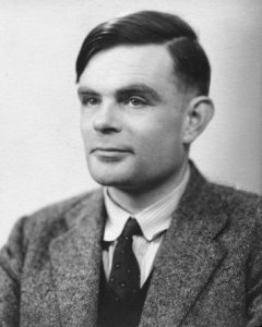Alan Mathison Turing at the time of his election to a Fellowship of the Royal Society. Photograph was taken at the Elliott & Fry studio on 29 March 1951.